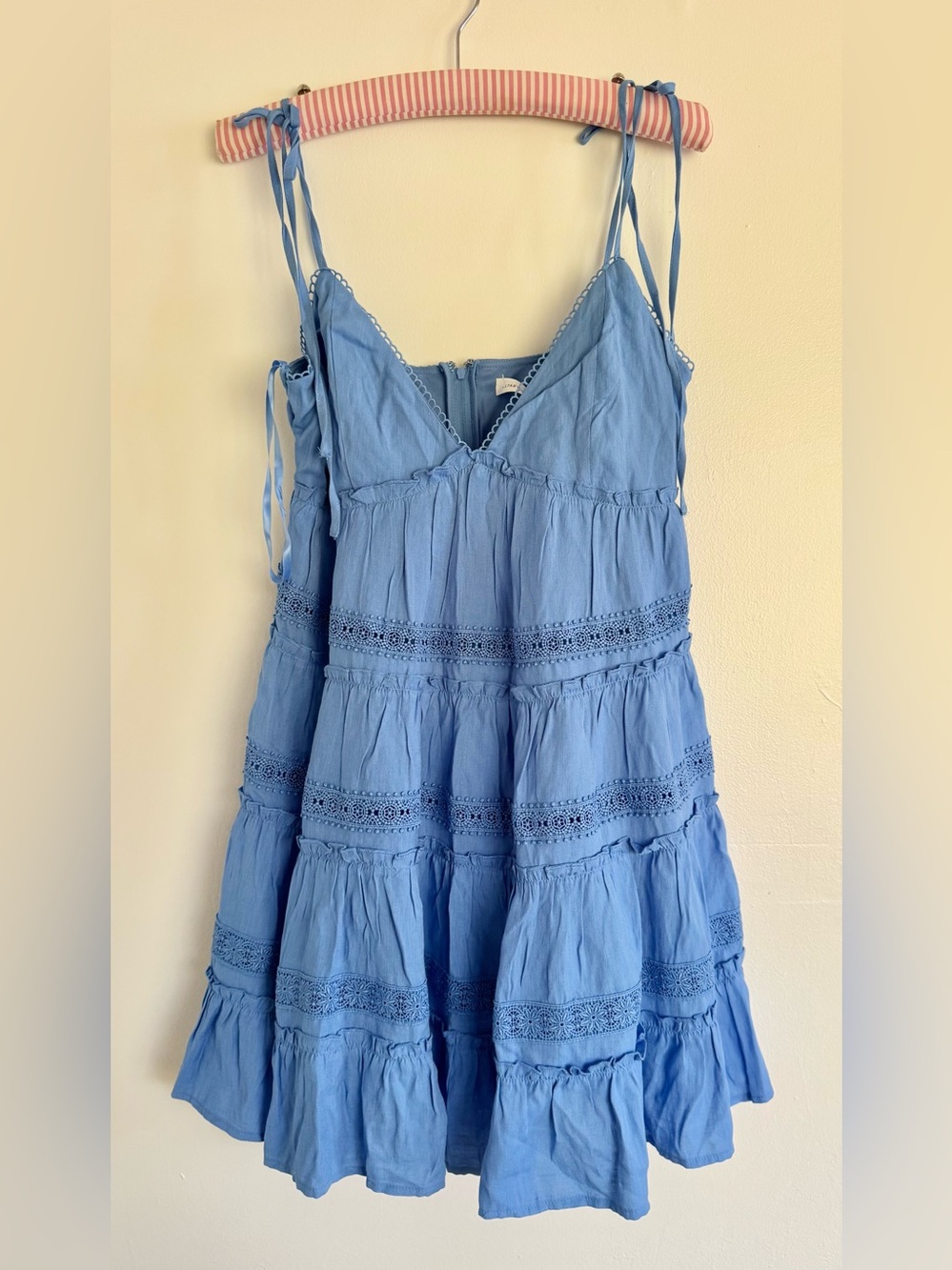 Altar'd State Light Blue Tiered Spaghetti-Strap Dress